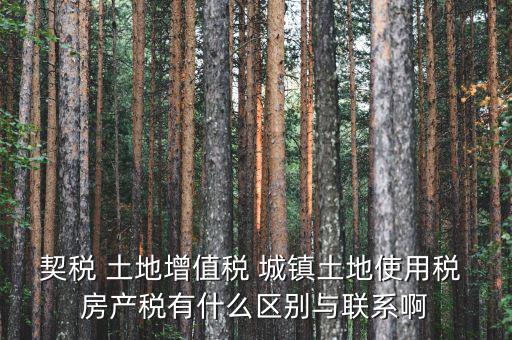 什么是土房稅，契稅 土地增值稅 城鎮(zhèn)土地使用稅 房產(chǎn)稅有什么區(qū)別與聯(lián)系啊