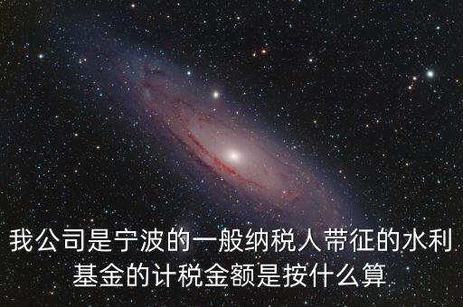 小微企業(yè)水利基金按什么繳，我公司是寧波的一般納稅人帶征的水利基金的計稅金額是按什么算