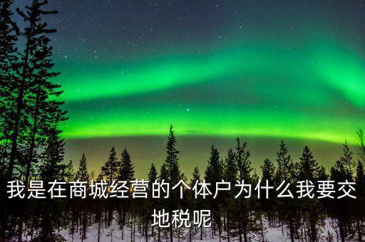 個(gè)體戶為什么要交地稅，我是在商城經(jīng)營的個(gè)體戶為什么我要交地稅呢