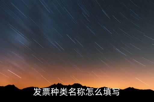 發(fā)票票種是填什么，發(fā)票類型號是什么啊