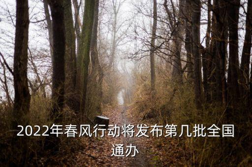 2022年春風行動將發(fā)布第幾批全國通辦