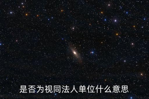 視同法人什么意思，是否為視同法人單位什么意思