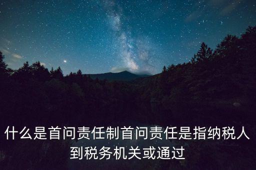 稅務(wù)首問責(zé)任制是什么，首問負(fù)責(zé)制度是指什么