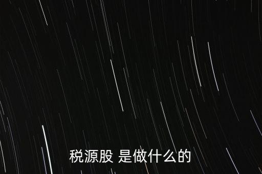 稅源管理二股什么意思，稅源股 是做什么的