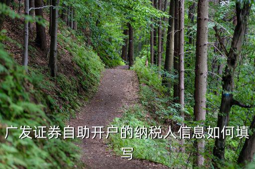 廣發(fā)證券自助開(kāi)戶的納稅人信息如何填寫(xiě)