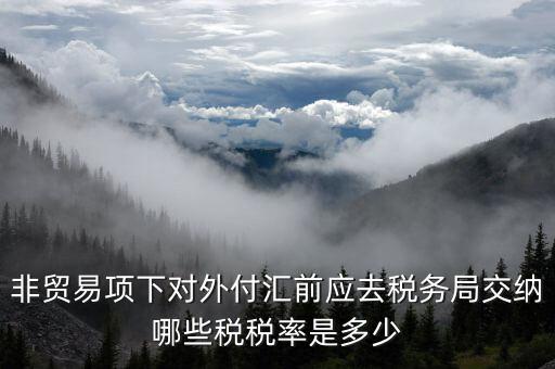 為什么非貿(mào)易付匯要繳稅，公司剛剛做了筆非貿(mào)易付匯紅利股息匯出問一下匯出金額是要扣
