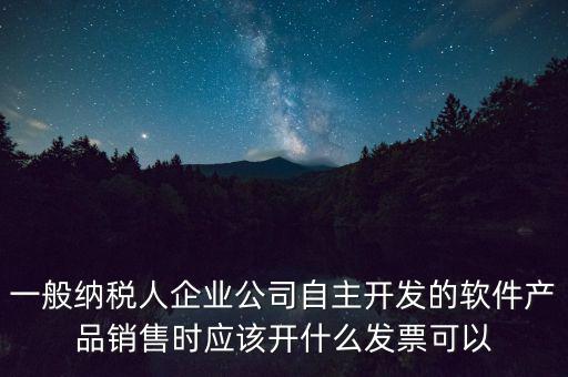 一般納稅人企業(yè)公司自主開(kāi)發(fā)的軟件產(chǎn)品銷售時(shí)應(yīng)該開(kāi)什么發(fā)票可以