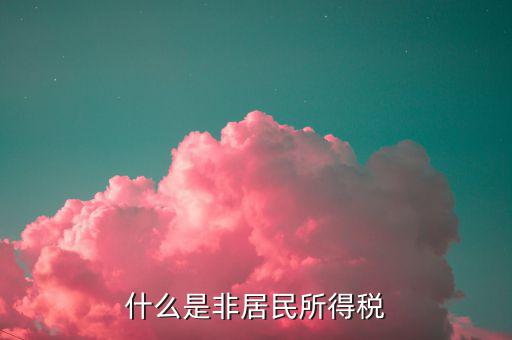 什么是非居民所得稅申報，什么是非居民所得稅
