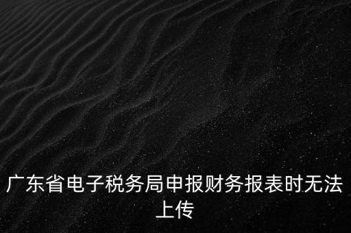 廣東省電子稅務(wù)局申報(bào)財(cái)務(wù)報(bào)表時無法上傳