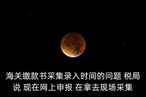 海關(guān)繳款書采集錄入時間的問題 稅局說 現(xiàn)在網(wǎng)上申報(bào) 在拿去現(xiàn)場采集
