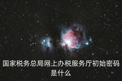 國家稅務總局網(wǎng)上辦稅服務廳初始密碼是什么