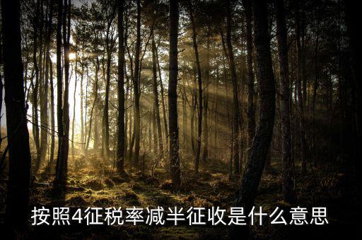 什么情況增值稅4減半，按照4征稅率減半征收是什么意思