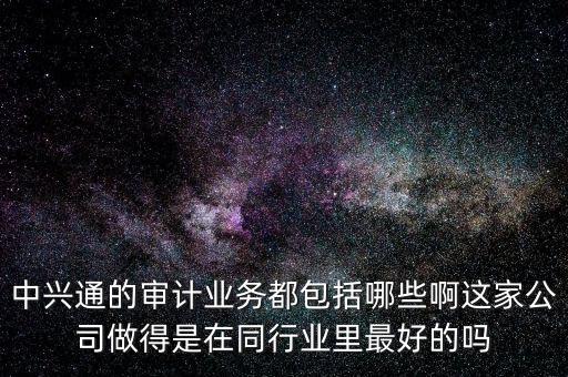 百旺中興通干什么的，中興通的審計業(yè)務都包括哪些啊這家公司做得是在同行業(yè)里最好的嗎