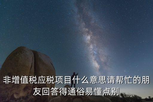 非增值稅應(yīng)稅項目是什么意思，非增值稅應(yīng)稅項目是什么