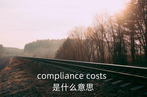 遵從成本什么意思，compliance costs 是什么意思