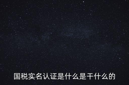 國稅實(shí)名制認(rèn)證要什么，國稅實(shí)名認(rèn)證是什么是干什么的