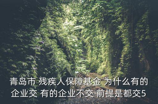 為什么要交殘疾人就業(yè)保障金，一般什么情況下繳納殘保金