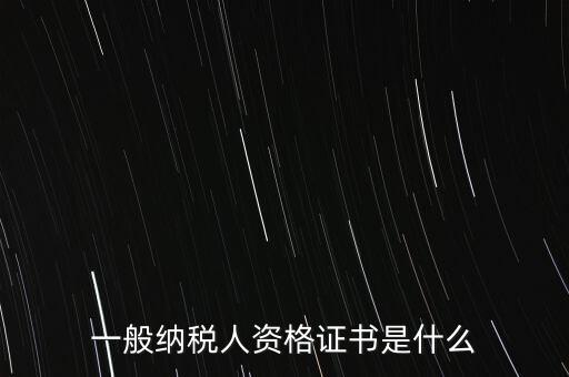 納稅資格證書(shū)是什么，一般納稅人資格證什么