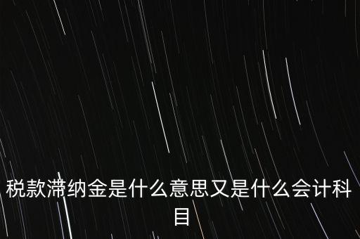 稅款滯納金是什么意思又是什么會計(jì)科目