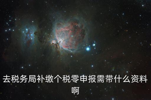 個(gè)稅補(bǔ)交帶什么資料，去稅務(wù)局補(bǔ)繳個(gè)稅零申報(bào)需帶什么資料啊