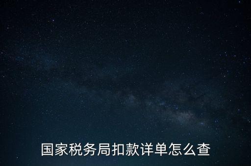 國家稅務局扣款詳單怎么查