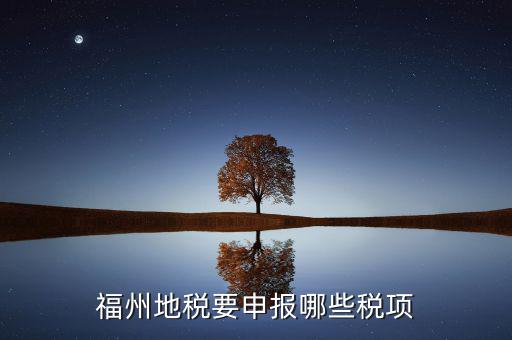 福建省地稅繳納什么稅，福州地稅要申報哪些稅項