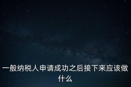 領取完一般納稅人批復后做什么，一般納稅人批后要做什么