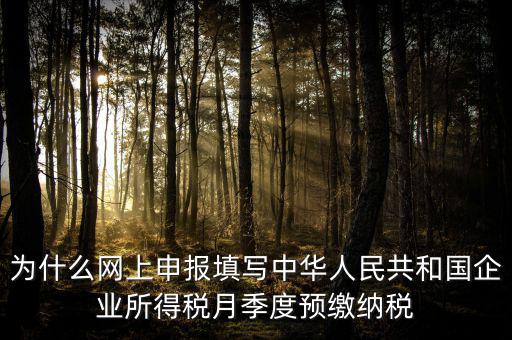 為什么預繳 申報表，企業(yè)所得稅預繳納稅申報表為什么分A表B表