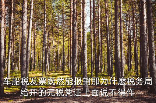 車船稅發(fā)票既然能報(bào)銷那為什麼稅務(wù)局給開的完稅憑證上面說(shuō)不得作