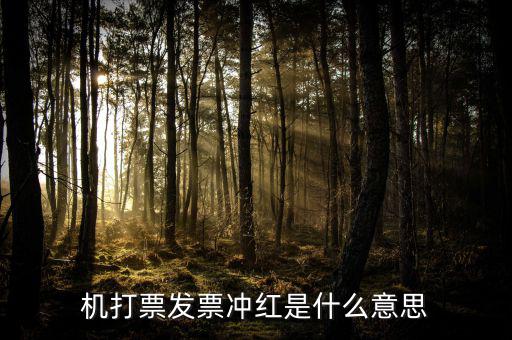 沖紅發(fā)票什么意思，單據(jù)沖紅是什么意思