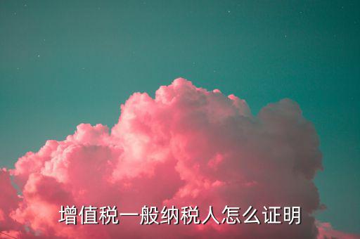 一般納稅人有什么證明，增值稅一般納稅人怎么證明
