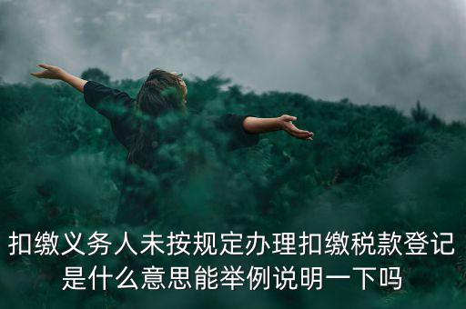 扣繳義務人未按規(guī)定辦理扣繳稅款登記是什么意思能舉例說明一下嗎