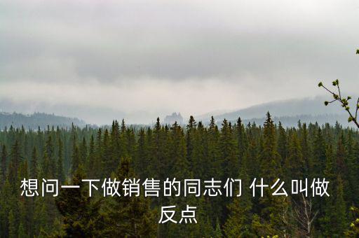 什么是銷售返點，想問一下做銷售的同志們 什么叫做 反點