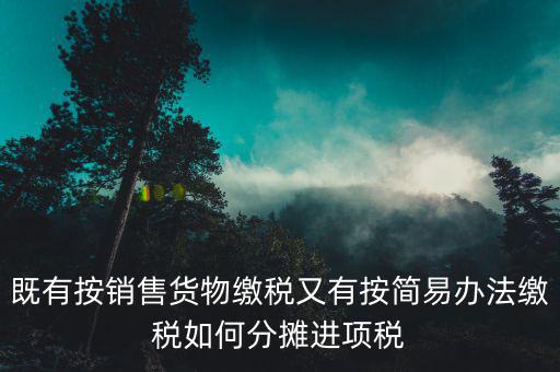 進(jìn)項稅分?jǐn)偸鞘裁匆馑?，既有按銷售貨物繳稅又有按簡易辦法繳稅如何分?jǐn)傔M(jìn)項稅