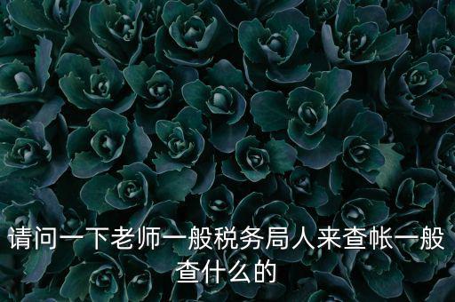 稅局查賬戶查什么，請問一下老師一般稅務(wù)局人來查帳一般查什么的