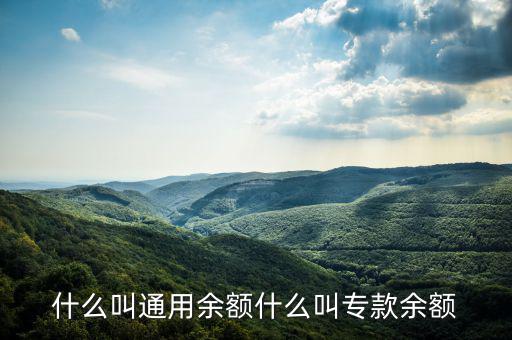 通用余額 專用余額是什么意思，專用余額啥意思