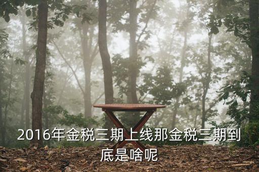 金稅三期具體什么意思，金稅三期是什么意思