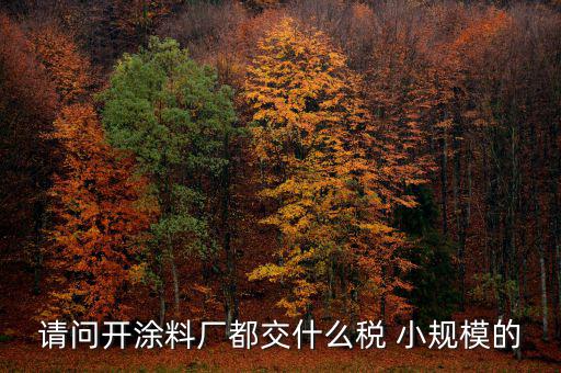 請(qǐng)問(wèn)開(kāi)涂料廠都交什么稅 小規(guī)模的
