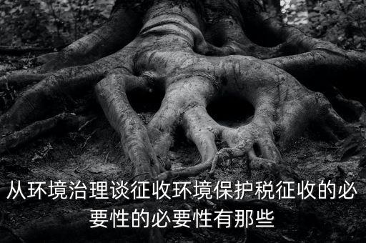 從環(huán)境治理談征收環(huán)境保護稅征收的必要性的必要性有那些