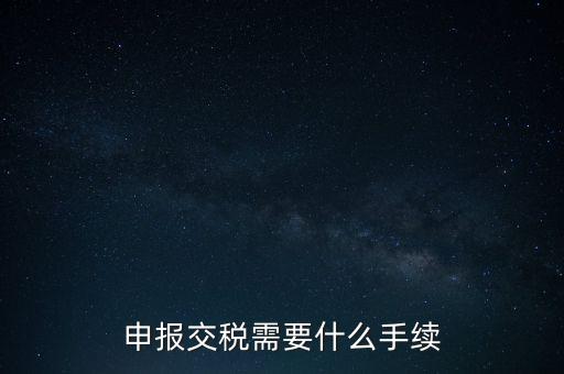 行業(yè)繳稅需要什么手續(xù)，申報交稅需要什么手續(xù)