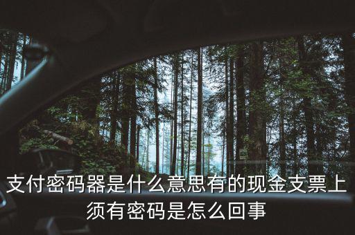 發(fā)票密碼器是什么，支票密碼器是什么啊