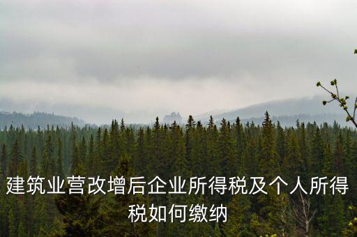建筑業(yè)營改增后企業(yè)所得稅及個(gè)人所得稅如何繳納