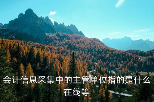 主管征收機關(guān)填什么，會計信息采集中的主管單位指的是什么在線等