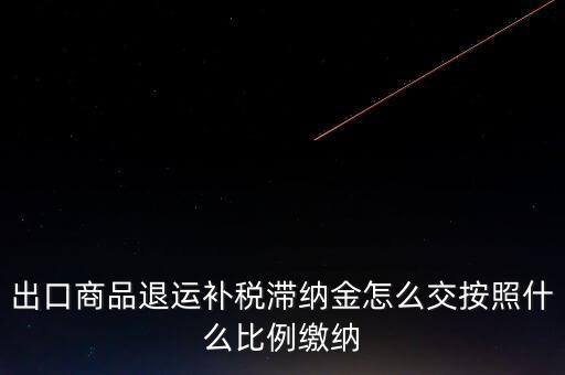 什么是退運(yùn)補(bǔ)稅，出口商品退運(yùn)補(bǔ)稅滯納金怎么交按照什么比例繳納