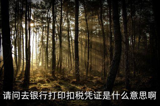 稅收憑證是什么，什么是完稅憑證啊