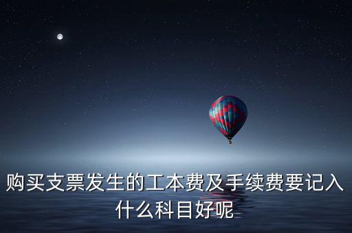 購買支票發(fā)生的工本費及手續(xù)費要記入什么科目好呢