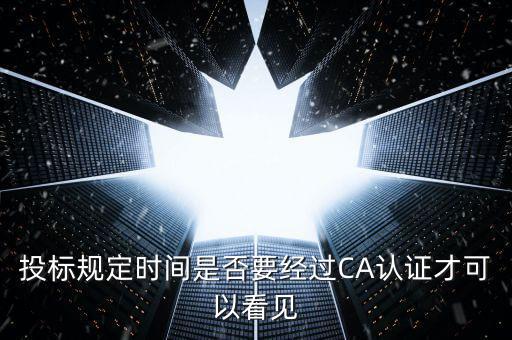 什么情況下需要ca證書，投標規(guī)定時間是否要經(jīng)過CA認證才可以看見