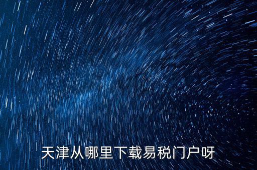 天津市地稅需下載什么地方，天津從哪里下載易稅門戶呀