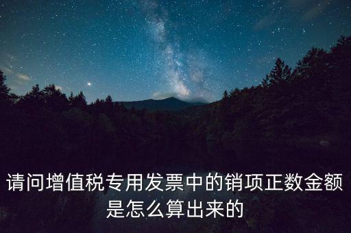 請問增值稅專用發(fā)票中的銷項正數金額是怎么算出來的