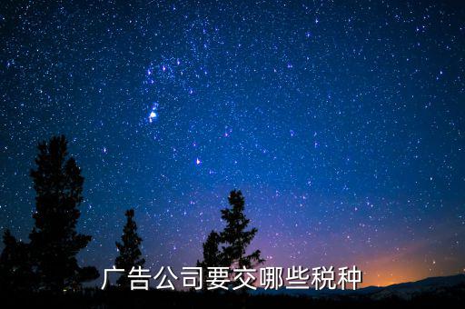 廣告業(yè)交什么稅，廣告公司要交哪些稅種